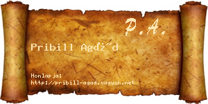 Pribill Agád névjegykártya
